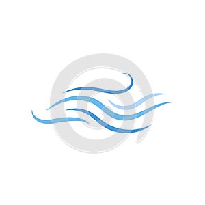 Blue water wave object icon vector background design