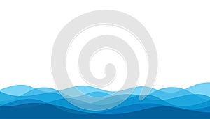 Blue water wave sea line curve background banner vector