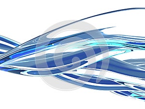 Blue water wave on white background. Clean crystal liquid