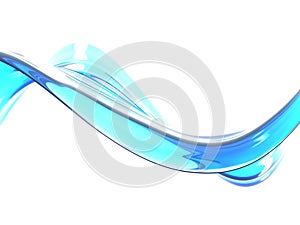 Blue water wave on white background. Clean crystal liquid