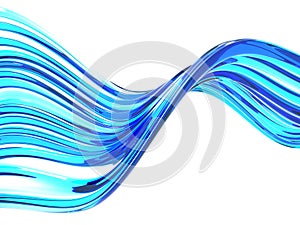 Blue water wave on white background. Clean crystal liquid