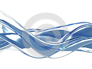 Blue water wave on white background. Clean crystal liquid