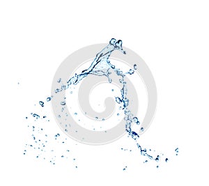 Blue water on white background