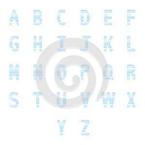 Blue watercolor alphabet set1