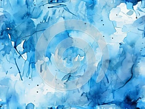 Blue watercolor background with copy space