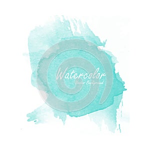 Blue watercolor background template vector