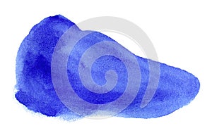 Blue watercolor clip art hand paint on white background, artistic brush strokes