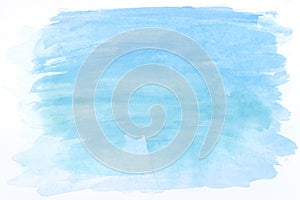 Blue watercolor background.