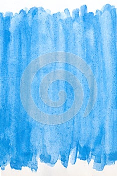 Blue watercolor paint background, lettering scrapbook sketch.