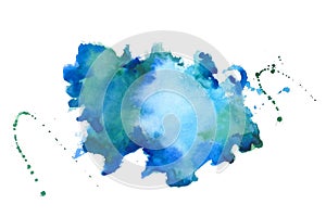 Blue watercolor splater stain texture background design
