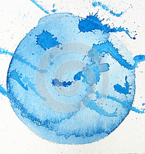 Blue watercolor splatter