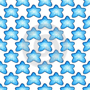 Blue watercolor stars pattern