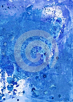 Blue watercolour abstract handmade backdrop, colorful image for