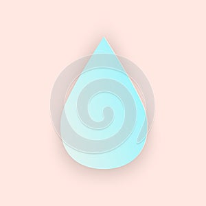 Blue waterdrop on beige background