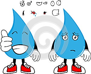 Blue Waterdrop cartoon expressions collection