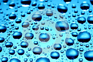 Blue waterdrops