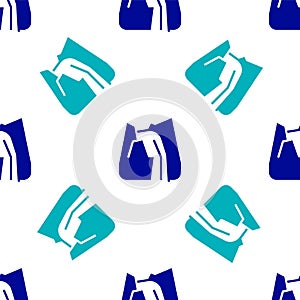 Blue Waterfall icon isolated seamless pattern on white background. Vector