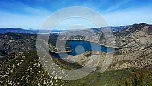 Blue waters of Lake Berryessa in the autumn