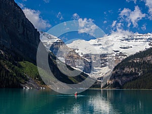 Blue waters of Lake Louise in summer, Banff National Park, Alberta, Canada