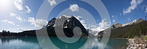 Blue waters of Lake Louise in summer, Banff National Park, Alberta, Canada