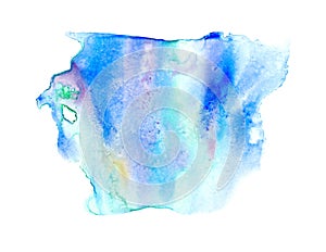 Blue watery illustration. Abstract watercolor