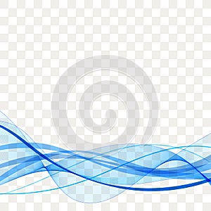 blue Wave. abstract curves. vector lines. eps 10