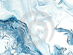 Blue wave, creative abstract hand painted background, marble texture