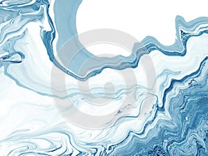 Blue wave, creative abstract hand painted background, marble texture