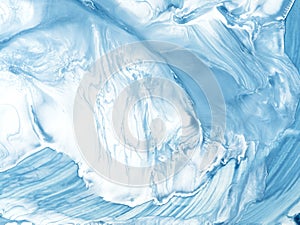 Blue wave creative abstract hand painted background, marble texture