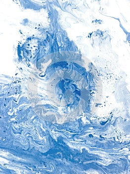 Blue wave fluid art, creative abstract hand painted background, marble texture, abstract ocean