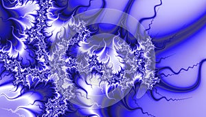 Blue Wave Fractal Swirl effect russian traditional painted gzhel