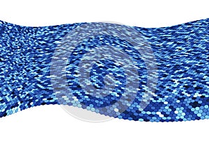 Blue wave from hexagons abstract background