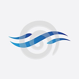 Blue Wave Logo Vector.  wAter wave illustration template design