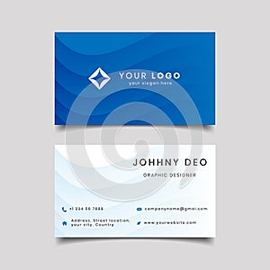 Blue wave modern creative business card and name card