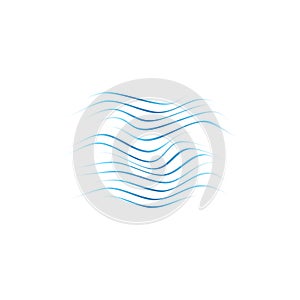 Blue wave motion object icon isolated vector background