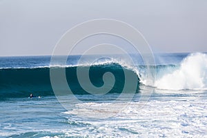 Blue Wave Surfer Unidentified Paddling Surfing