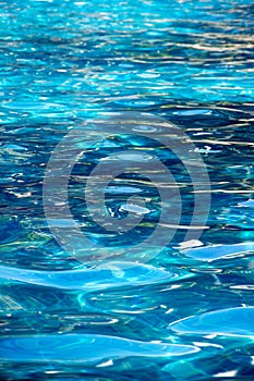 Blue wave swimming pool and reflect light