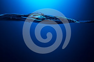 Blue wave of water