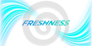 Blue waves of fresh scent. Power wash and clean. Laundry detergent. Banner for packaging and advertising. Air flow