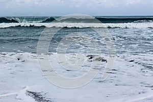 Blue waves on Serang Beach