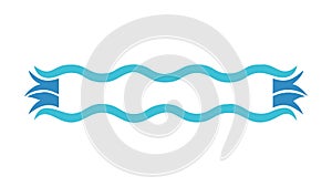 Blue Wavy Border with Seamless Pattern, vector design Generative AI