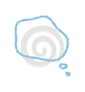 Blue Wavy Chalk Thought Bubble Icon
