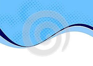 Blue wavy curves on white photo