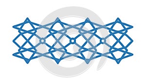 Blue Wavy Geometric Net Pattern Vector Design, Generative AI