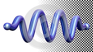 Blue wavy line abstract, oscillation frequency symbol, sound wave graphic png transparent image Generative AI photo