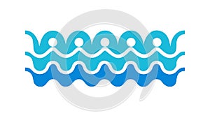 Blue Wavy Lines Water Pattern Abstract Texture, vector design Generative AI