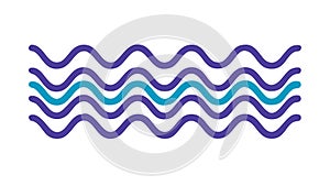 Blue Wavy Lines Water Pattern Vector, vector design Generative AI