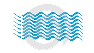 Blue Wavy Lines Water Texture Pattern, vector design Generative AI