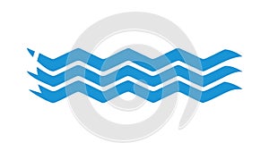 Blue Wavy Pattern Line Element, vector design Generative AI