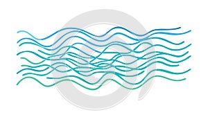 Blue Wavy Water Lines Abstract Pattern, vector design Generative AI